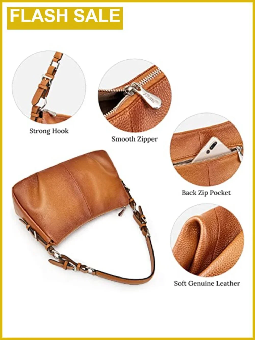 Hobo Leather Shoulder Bag Women Top Handle Purse Large